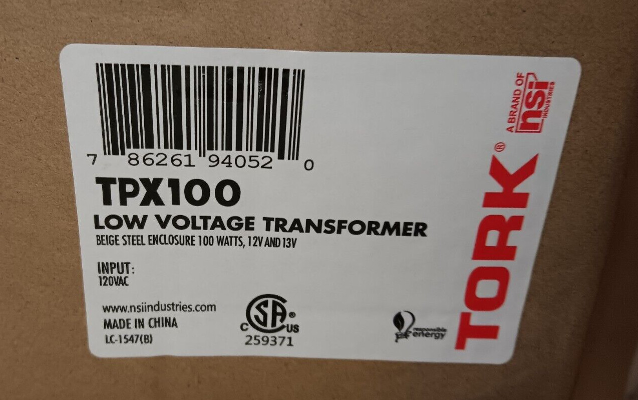 NEW TORK TPX100 LOW VOLTAGE TRANSFORMER 120V INPUT 12 OR 13V OUT 100 LAMP WATTS gallery