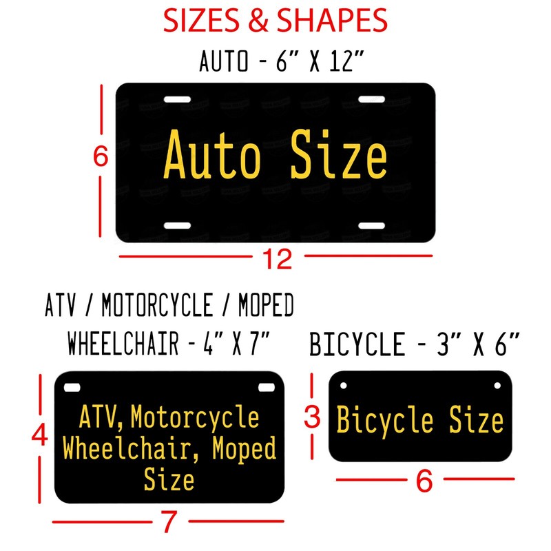 Personalized Custom License Plate Tag for Any State Wall Auto Car Bicycle ATV gallery
