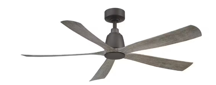 Kute5 52 in. Indoor/Outdoor Ceiling Fan with Grey Weathered Wood Blades & Remote gallery