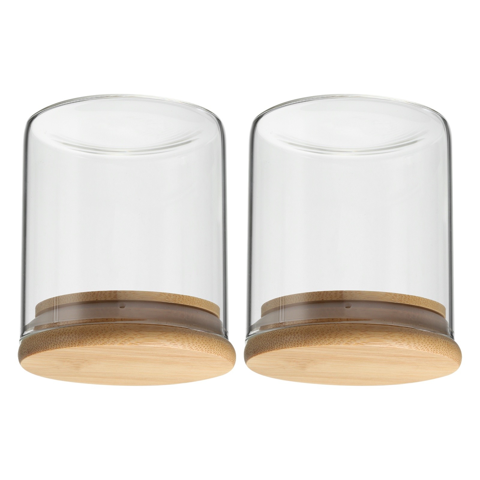 2 Pcs 10x8cm 14oz Glass Jar Kitchen Container with Airtight Bamboo Lid gallery