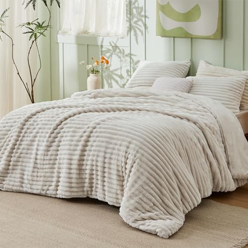 Bedsure Full Fluffy Comforter Set - GentleSoft 3 Full (82" x 86") 02 - Linen gallery