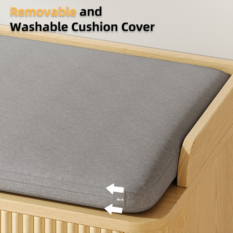 Storage Bench, Shoe Bench with Thickened Padded Seat Cushion, Entryway Bench gallery