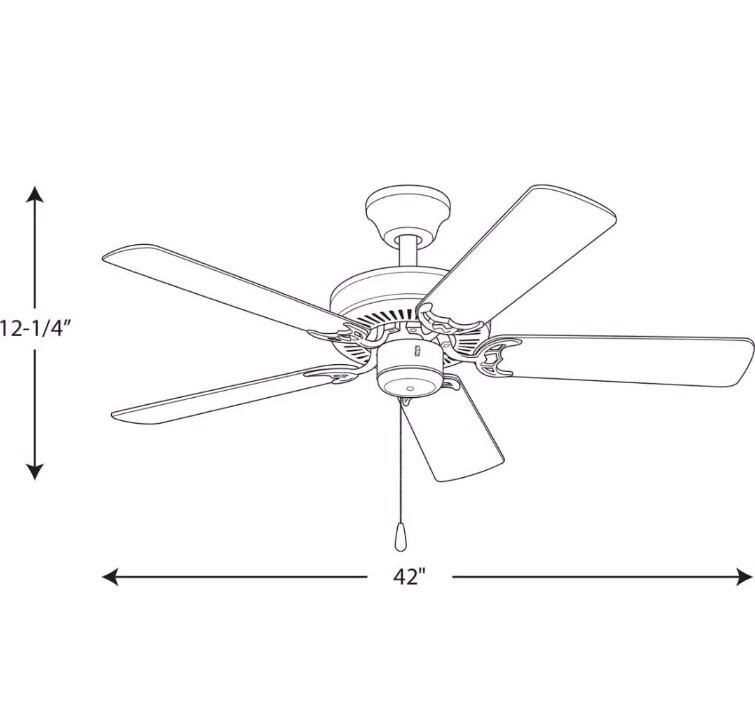 Progress Lighting P2500-30 42" White Ceiling Fan AirPro Builder Collection ~New gallery