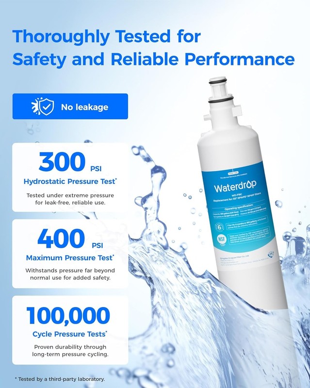 Waterdrop Refrigerator Water Filter, Replacement for GE® RPWFE (With Chip), 3 gallery