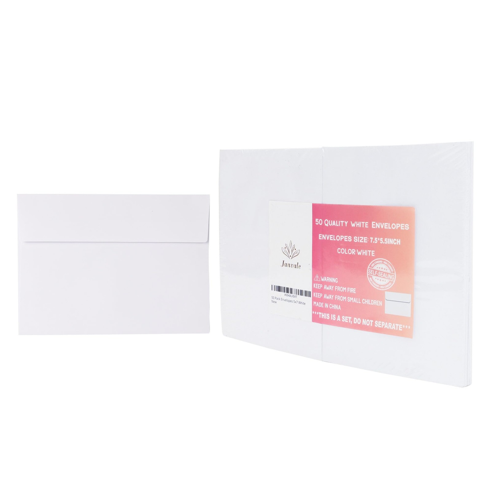White Envelopes, 50 Pack, 5 x 7 Inch, A7 Card 5.5x7.5 gallery