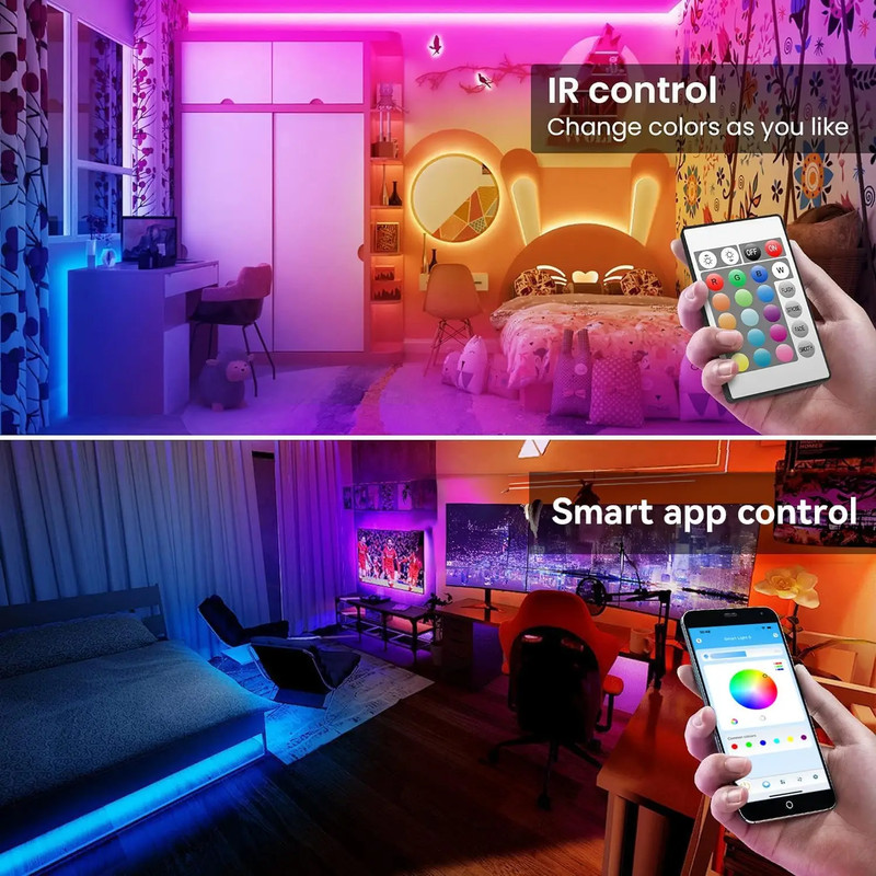 RGB LED Strip Light SMD 5050 USB Remote&App Control Bluetooth Flexible Tape Diod gallery