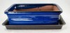 Rectangular Bonsai, Succulent Pot 10"x 8"x 3.25" + Tray + Mesh Dark Blue Glazed gallery