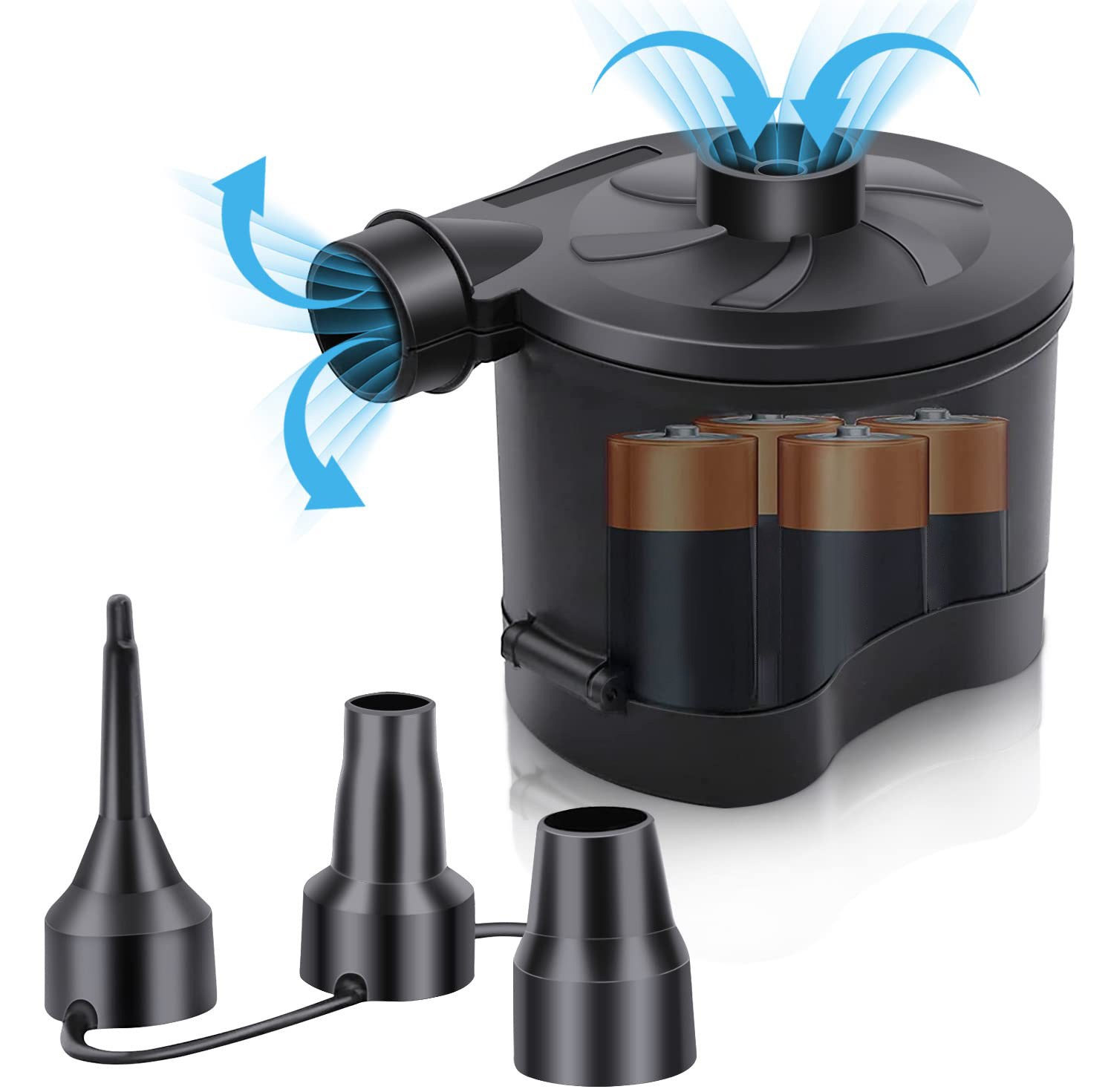 Battery Powered Blower for Inflatables, Quick Fill Electric Air Pump w/ 3 Nozzle gallery