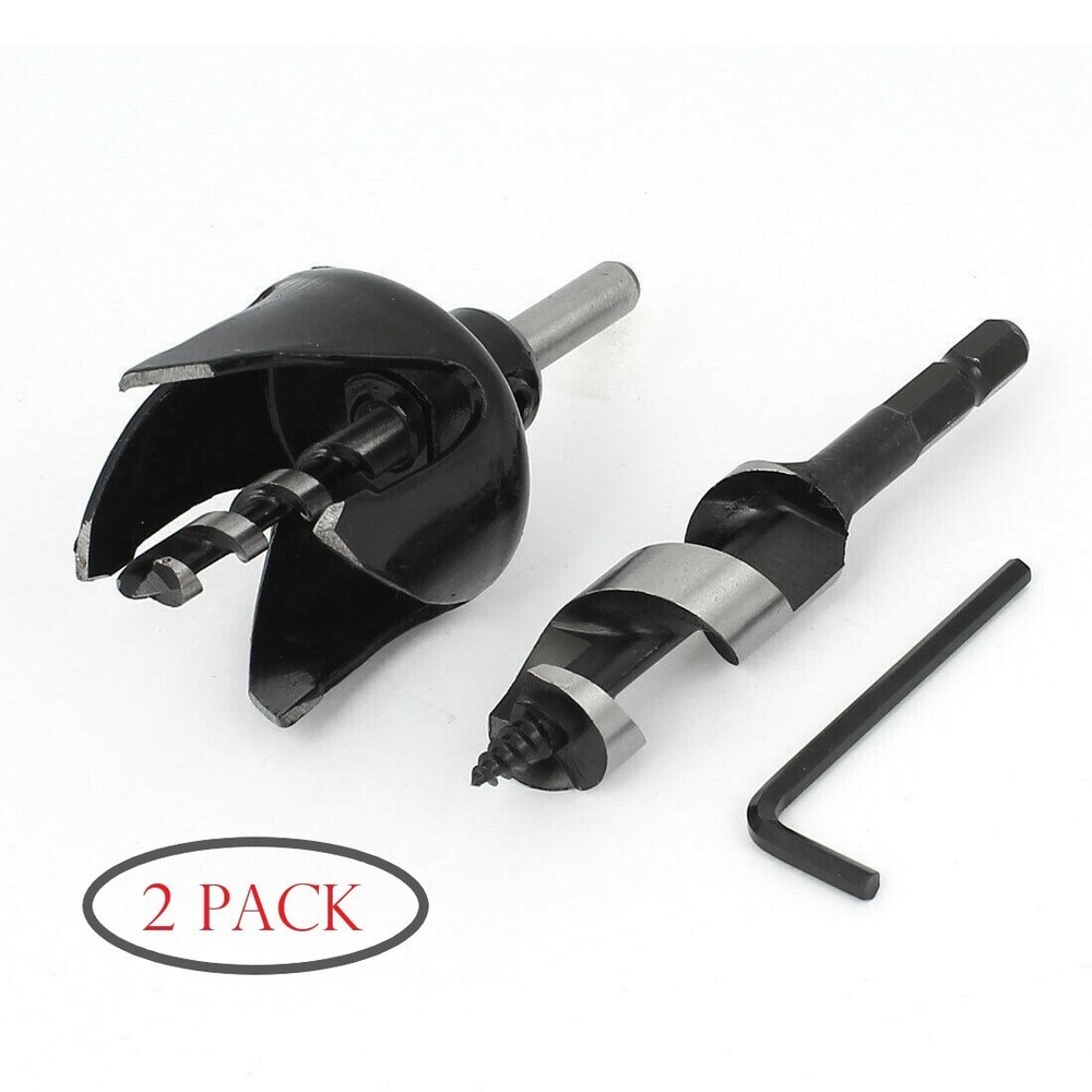 2 Pack - 3 Piece Kit for Cutting Circular Holes Doorknobs Lock Install Drill Kit