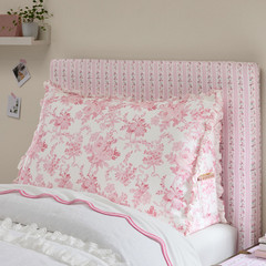 LoveShackFancy Garden Damask Ruffle Wedge Pillow Pink