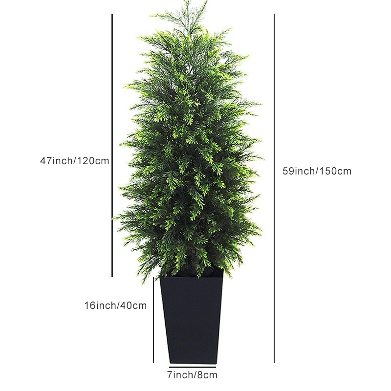 4FT Artificial Pine Cedar with Black Pot gallery