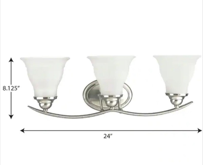 Progress Lighting P3192-09 Trinity 3-Light Brushed Nickel Bathroom Vanity Light gallery