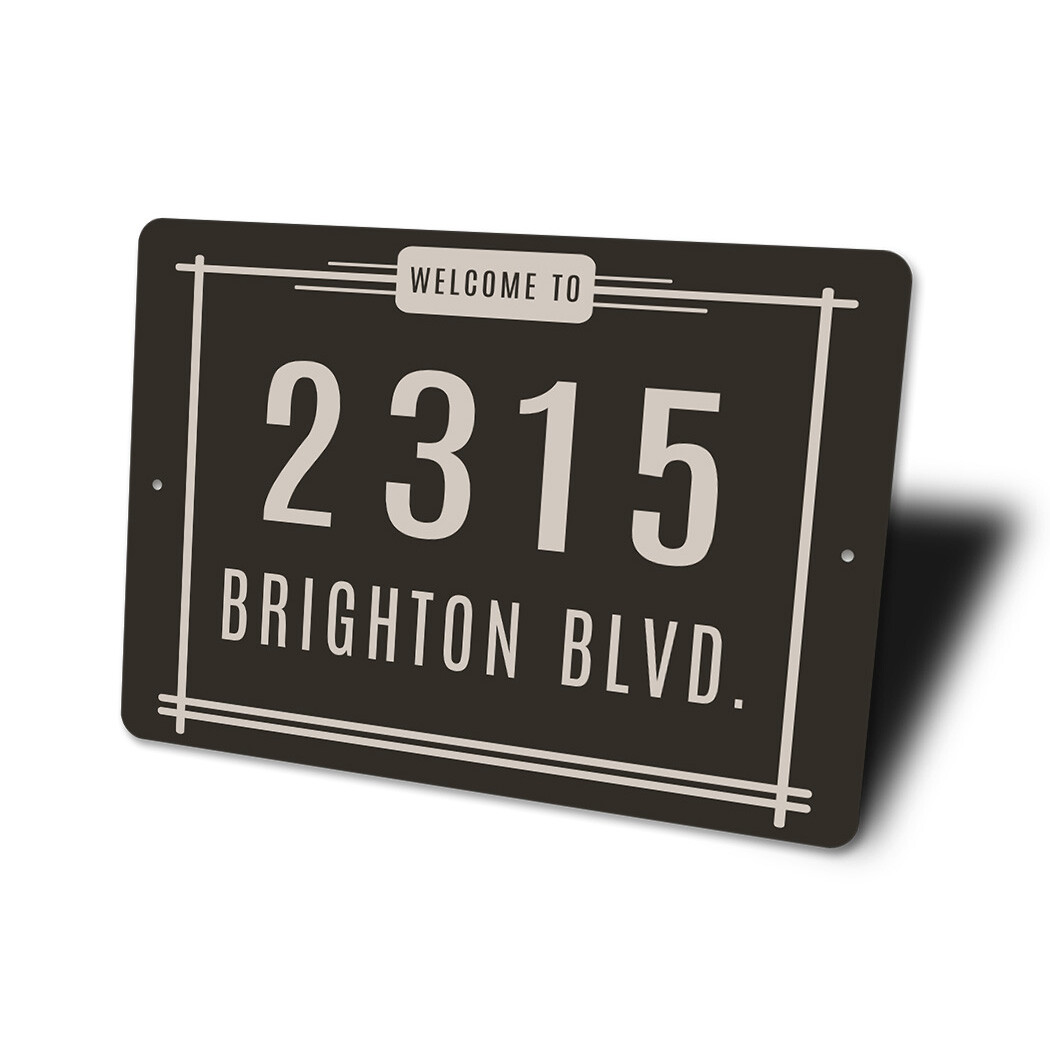 Welcome To Address Metal Sign gallery