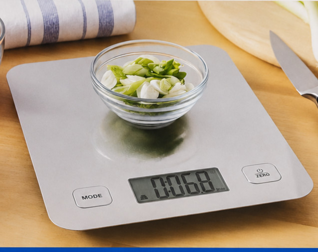 MAINSTAYS Digital Kitchen Scale – Stainless Steel Scale up to 11 lbs (5 kg) gallery