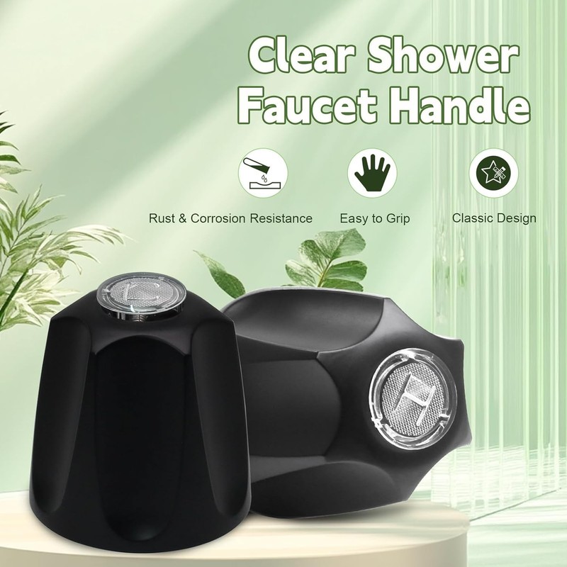 Brushed Black Shower Knob Replacement Set of 3 Bathtub Faucet Handles Inclu... gallery