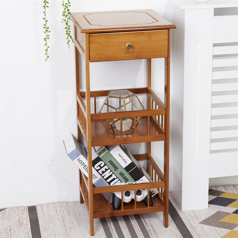 Telephone Table Plant Stand Bedside End Table Hall Lamp Wood Unit Side Drawer US gallery