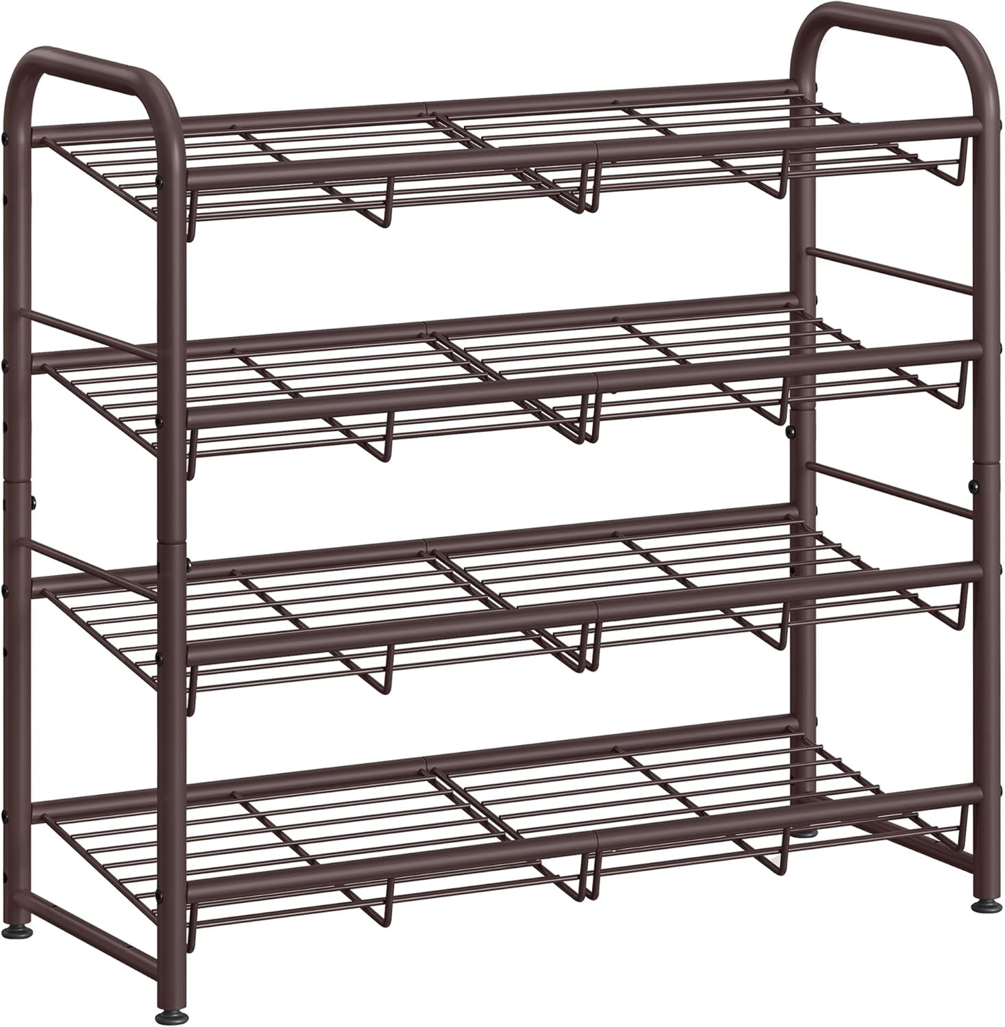 SONGMICS Stackable Shoe Rack, 4 Tier Metal Shoes Rack Storage Shelf, Holds up to gallery