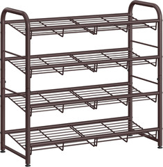 SONGMICS Stackable Shoe Rack, 4 Tier Metal Shoes Rack Storage Shelf, Holds up to