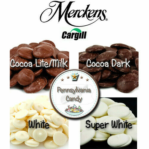 Merckens 5 LB Cocoa LITE Milk OR DARK Chocolate Candy Wafers Discs Melts Mothers gallery