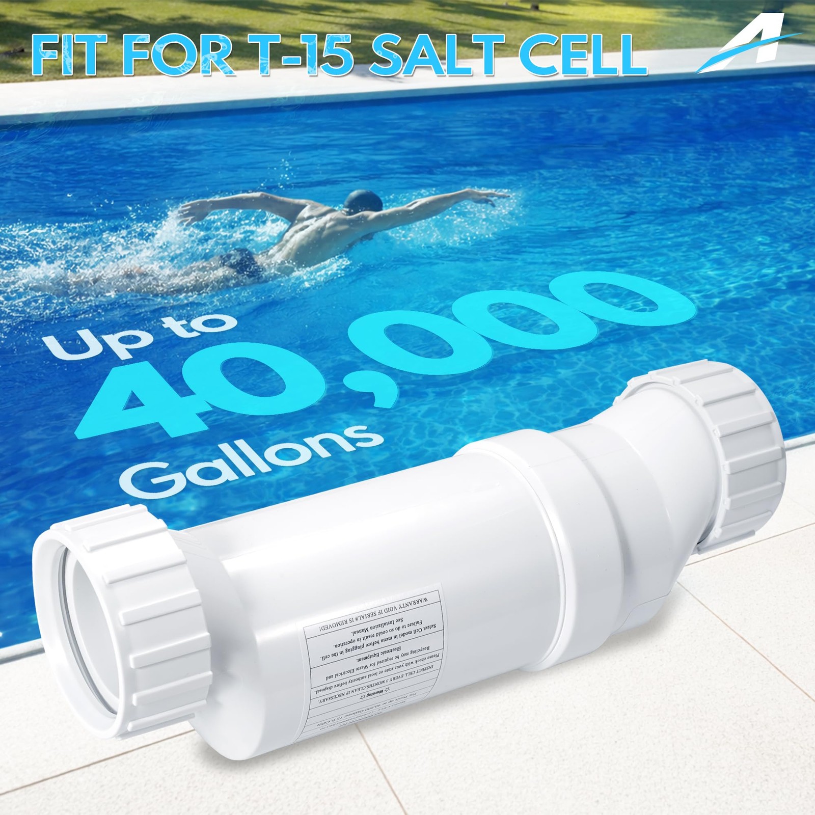 Salt Cell 40000 Gallons Pool Chlorine Generator Hayward Compatible T-15 Swimming gallery