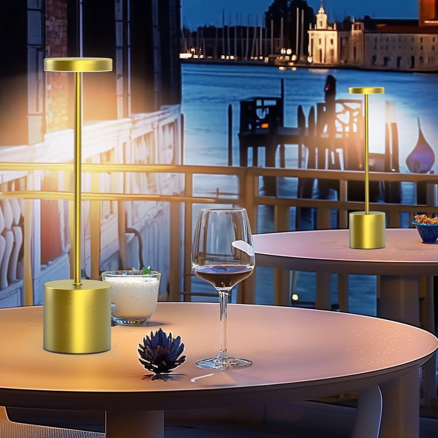 Metal Table Desk Lamp Cordless Touch Control Dimmable Night Light Rechargeable gallery