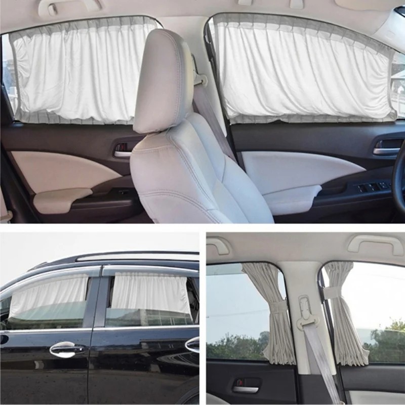 2pcs Universal Car Side Window Curtains – Foldable UV Protection Sunshade - NEW gallery