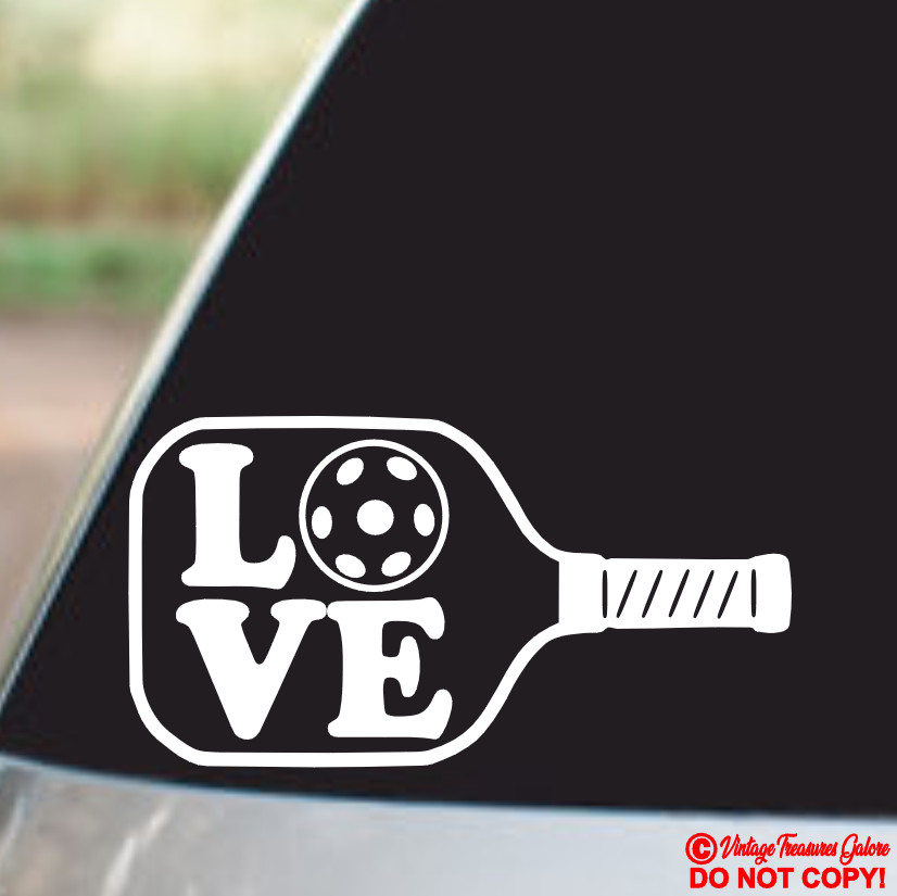 PICKLEBALL PADDLE LOVE Vinyl Decal Sticker Car Window Wall Bumper SPORT 0-0-2 gallery