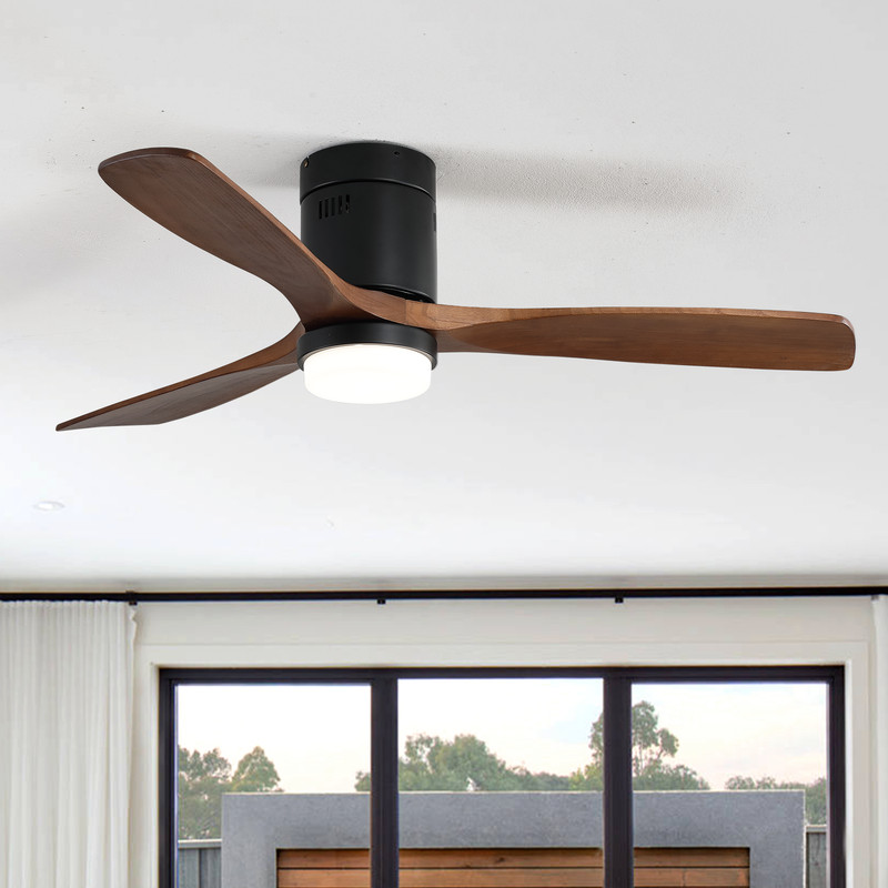 Sofucor Wood Low Profile Ceiling Fan with LED Light & Smart APP Remote Control gallery