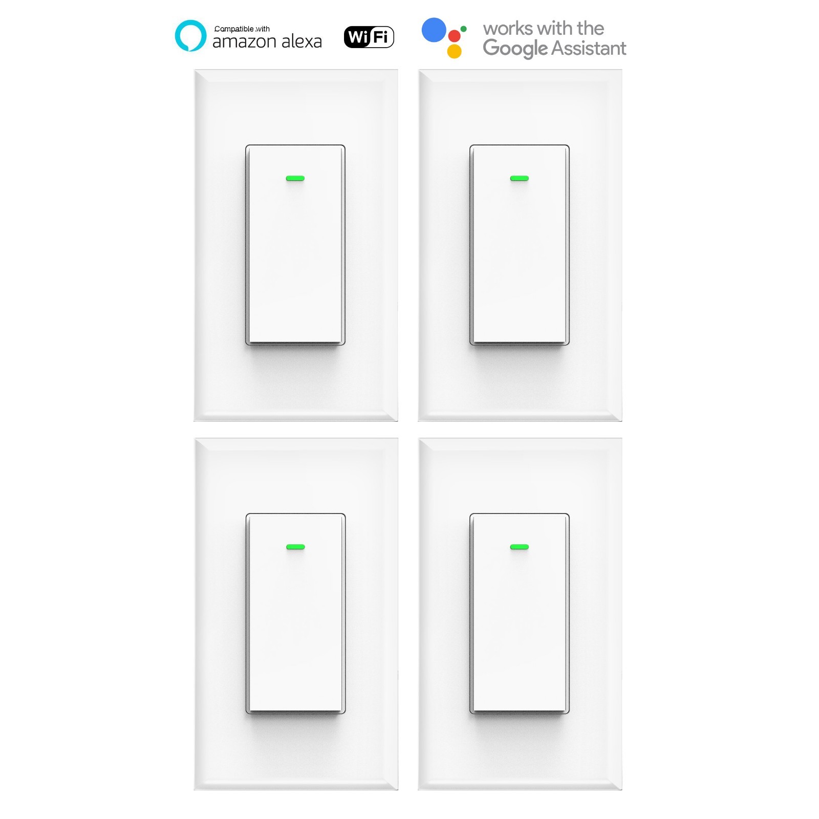 Smart WIFI Switch Light Wall Works with Alexa Google Home voice smart life 4pack gallery