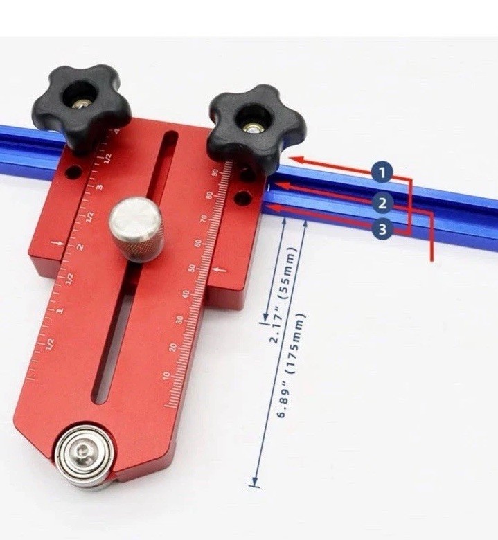 Granatan Thin Rip Table Saw Jig Guide Narrow Strip Cuts Fits 3/4" x 3/8" T-Slot gallery