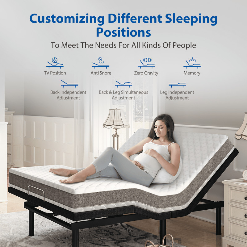 Furgle Adjustable Bed Frame Base Stress Massage Wireless Remote Dual USB & Motor gallery