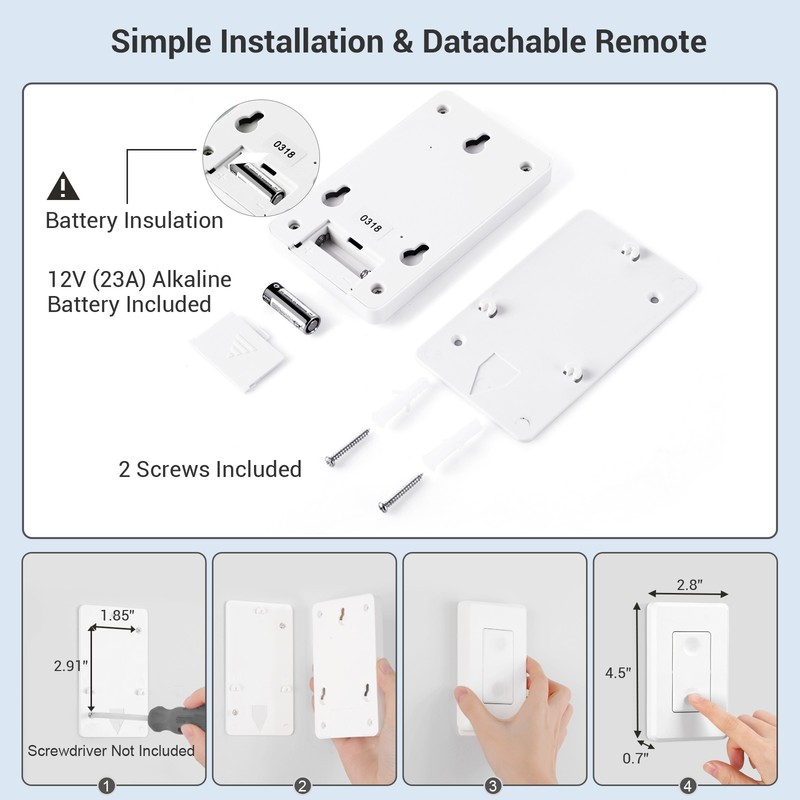 DEWENWILS Wireless Remote Control Wall Light Switch for Ceiling Lights 30M Range gallery