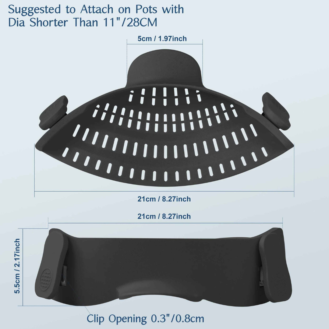 Adjustable Clip On Pot Strainer for Pans Bowls Kitchen Silicone Food Filter gallery