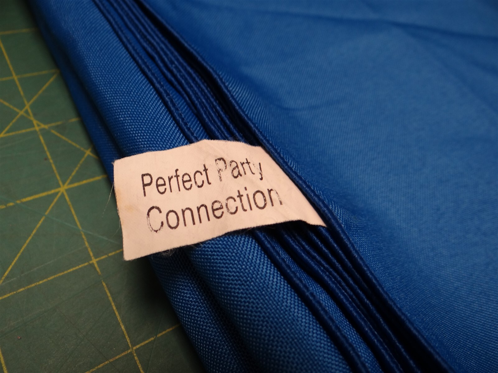 72" x 120" Polyester Blend Linen Rectangular Tablecloth, Blue gallery
