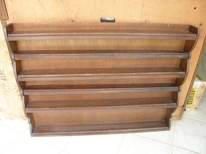 Rectangular Wooden 6 Horizontal Rows Wall Shelf 36" long x 28" high x 4" deep gallery