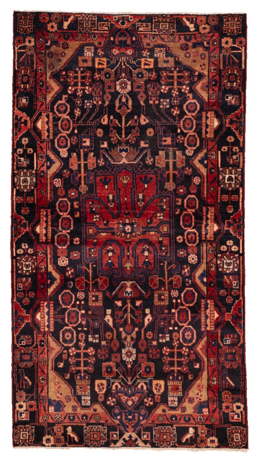 Vintage Hand-knotted Runner Rug 3'11" x 7'5" Traditional Oriental Wool Carpet gallery