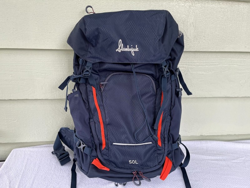 Slumberjack 50L Hiking Backpack  Blue with Rain Cover
