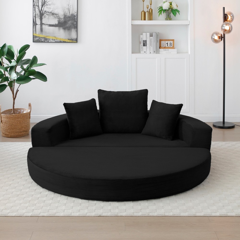 Convertible Sofa Bed Sleeper Futon Couch Floor Lounge Loveseat With Pillows