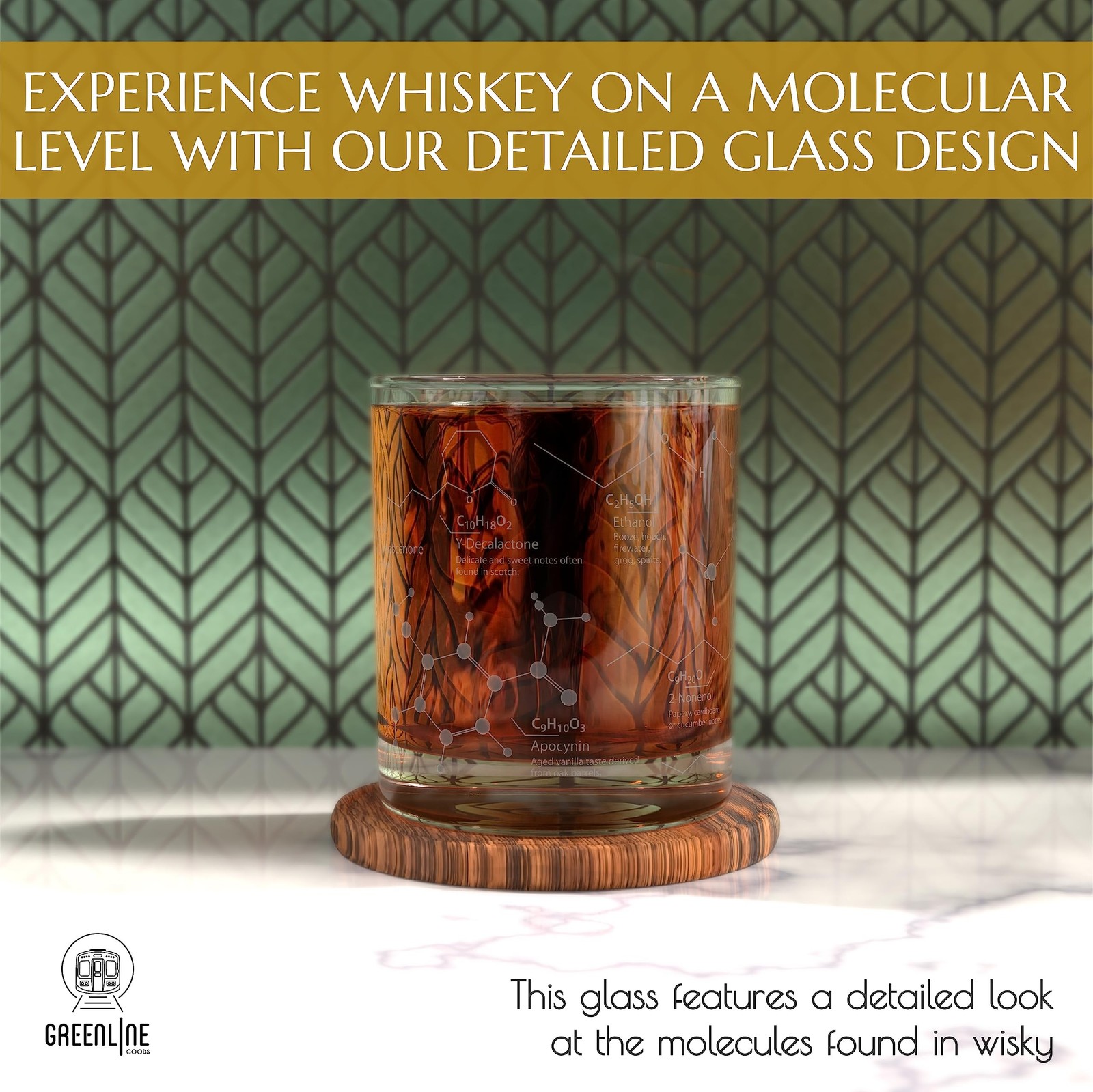 Greenline Goods Whiskey Glasses - 10 oz Tumbler Science of Whisky Glass - Etc... gallery