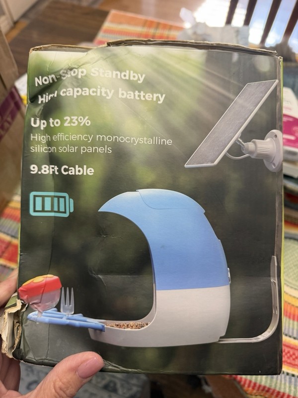 AI Bird Feeder Camera Seed Feeder, Bird ID, Night Vision, 140° View, Audio gallery