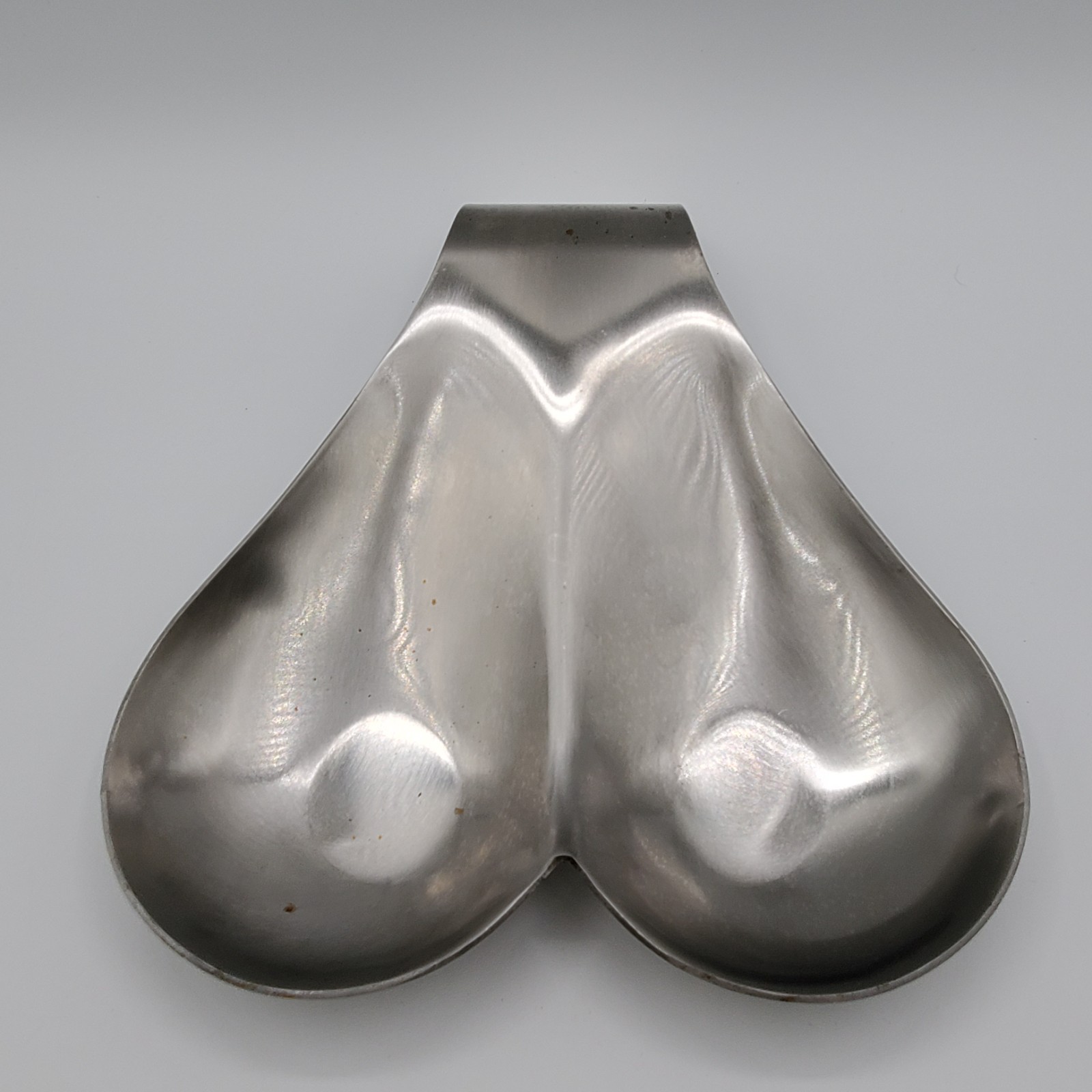 Polished Metal Spoon Rest 7in Wide 13oz Heavy Kitchen Utensil Very Good Used gallery