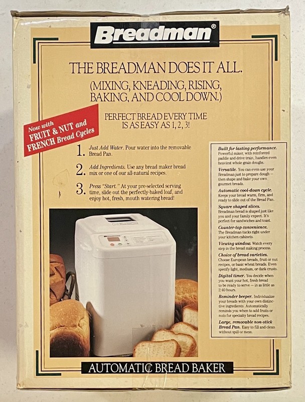 Breadman TR-440 Automatic Bread Maker 1.5 Lb Loaf Homemade Bread Machine gallery