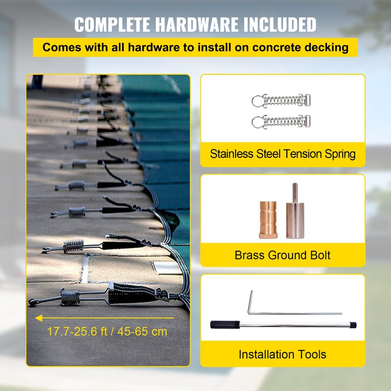 VEVOR Inground Pool Safety Cover Winter Pool Cover 16 x 30 ft with Anchor Tools gallery
