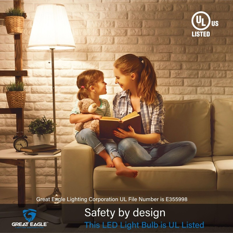 Great Eagle GU24 Led Bulb - A19 Shape, 4 Count (Pack of 1), 2700k Warm White gallery