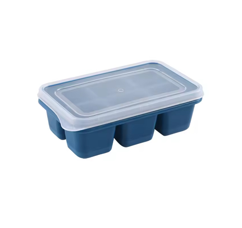 🧊 Silicone Ice Cube Tray – 6 Grid Reusable Mold with Lid gallery