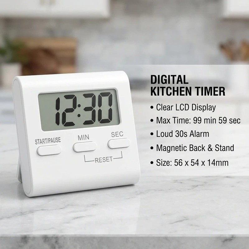 Large LCD Digital Kitchen Cooking Timer Count Down Up Clock Loud Alarm Magnetic gallery