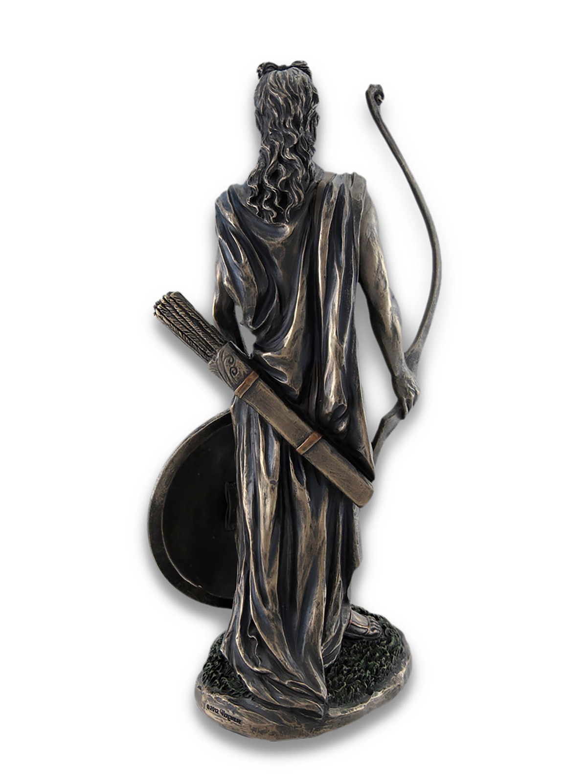 Roman Greek God Apollo with Shield and Bow Bronzed Statue gallery