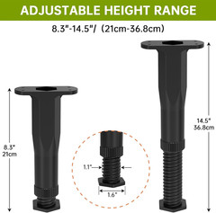 Replacement Bed Slats Support Legs, Adjustable Height 8.3-14.5 Inch Bed Suppo…