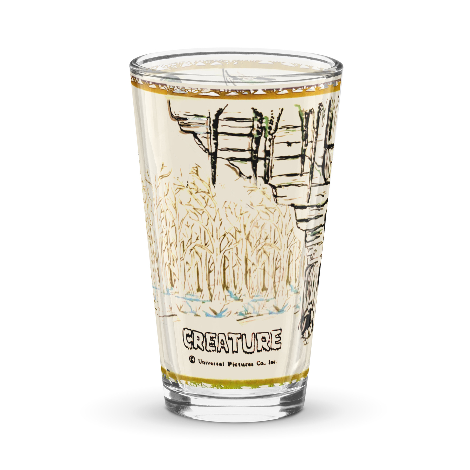 CREATURE - Universal Monsters 63 Pint Glass Anchor Hocking Repro Lagoon C@@L! gallery