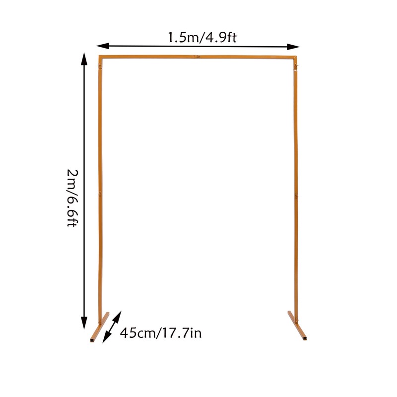 Wedding Arch Rack Rectangular Flower Decor Frame Stand Gold Metal Party Backdrop gallery